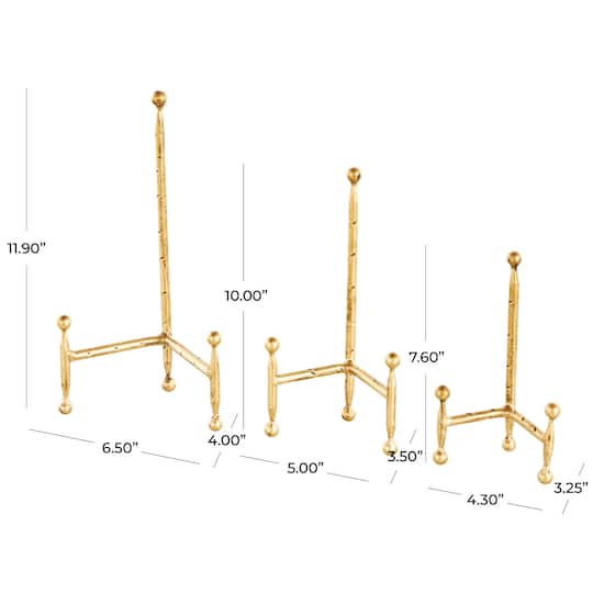 Gold Metal Slim Display Easel with Ball Accent Set